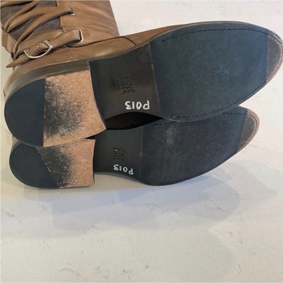 Frye Jordan Strappy Tall chocolate Brown Leather Riding Knee High Boots Size 9.5 - Picture 7 of 8